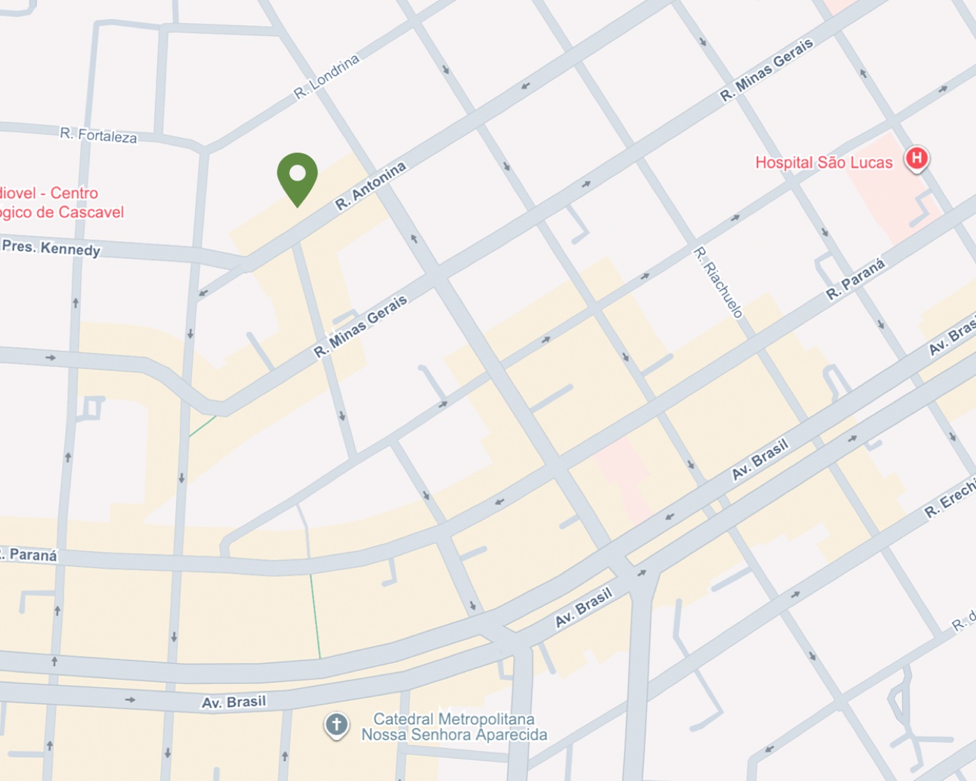 Mapa da localização do Trend — Rua Antonina, 2702, Centro, Cascavel/PR